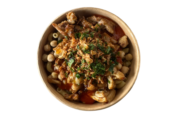 Egyptian Koshari Bowl with spiced Chicken