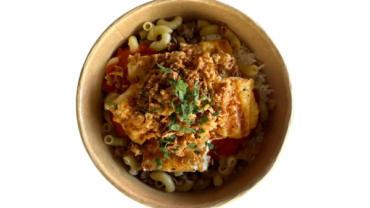 Egyptian Koshari Bowl with spiced Halloumi